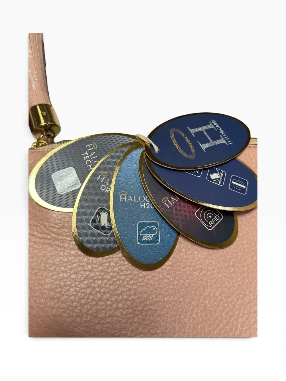 G.I.L.I. HALOGUARD Leather RFID Pouch Tusk Blush Pink NWT
